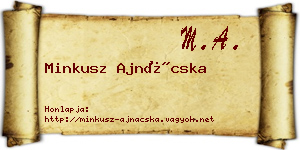 Minkusz Ajnácska névjegykártya